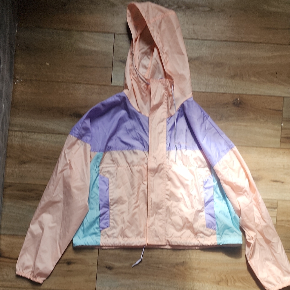 Columbia Pastel Hooded Rain Jacket
